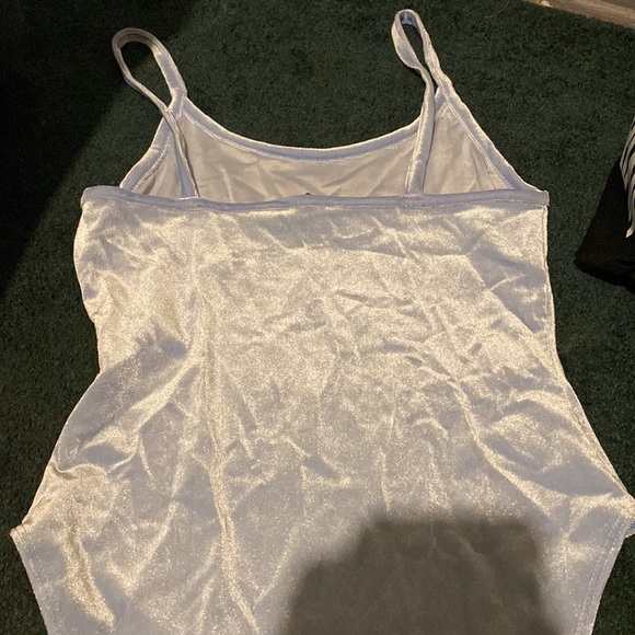 Periwinkle/baby blue Velvet Bodysuit - Picture 3 of 3